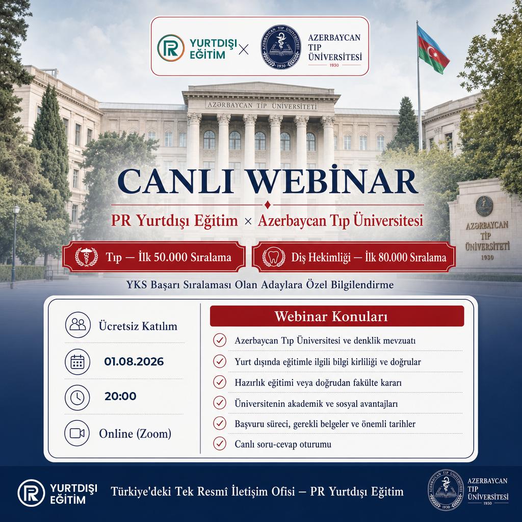 PR Yurtdışı Eğitim x Azerbaycan Tıp Üniversitesi Canlı Webinar — 01.08.2026